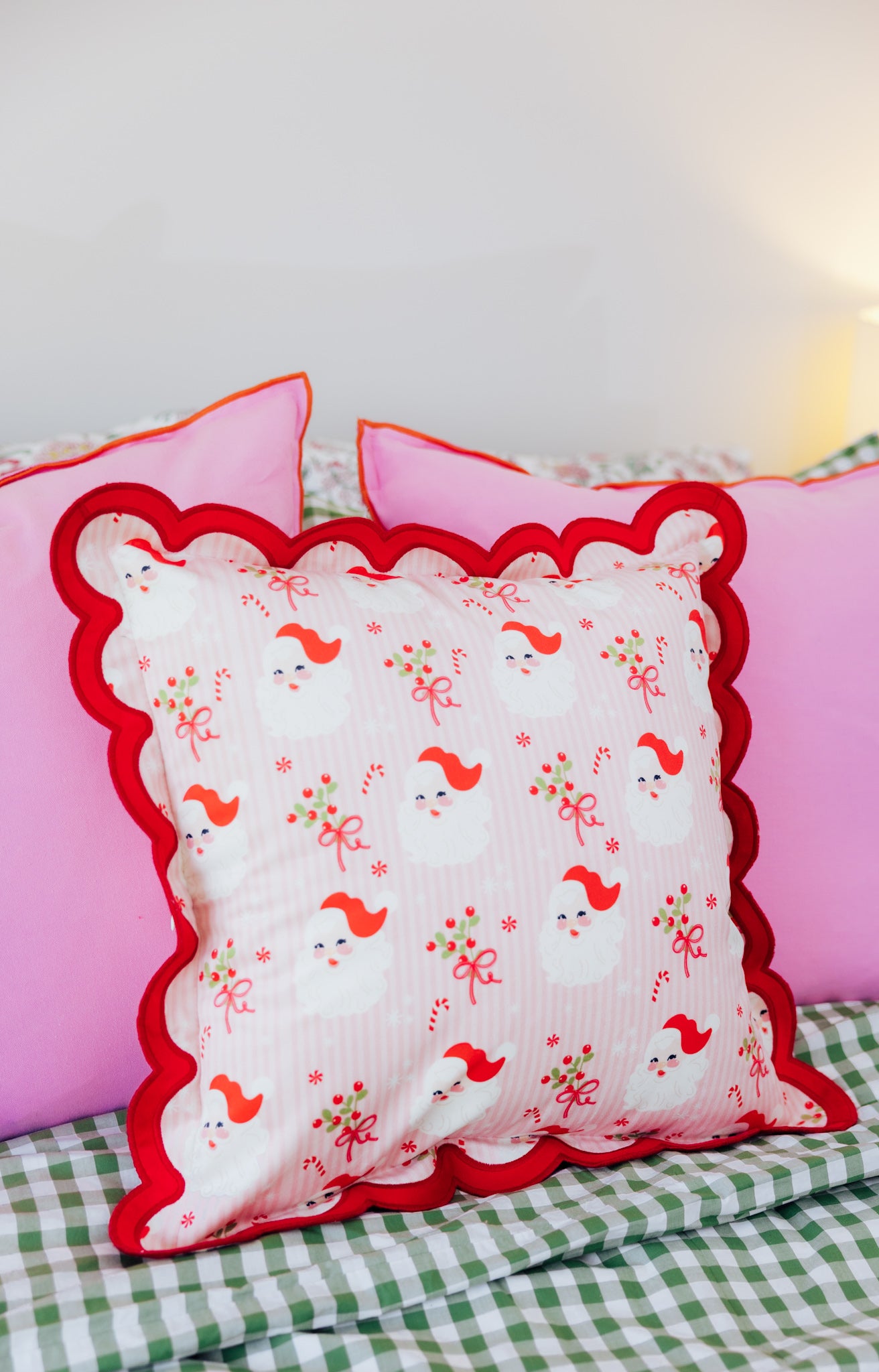 Holly Jolly Santa Throw Pillow
